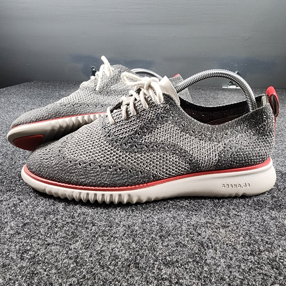 Cole Haan Staple Pigeon Zerogrand Wingtip Oxford Mens 8 Grey Knit C27023